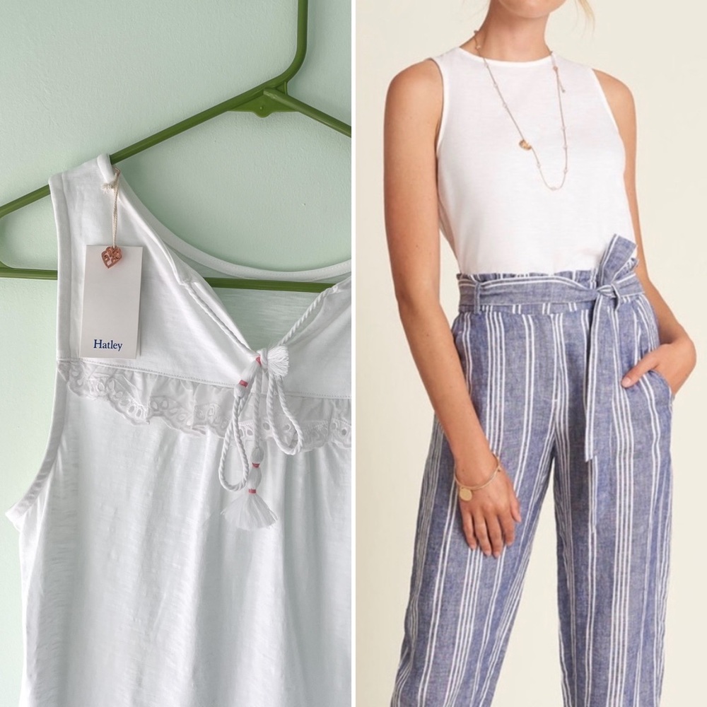 NEW ✨ Hatley White Eyelet Riley Tank XS